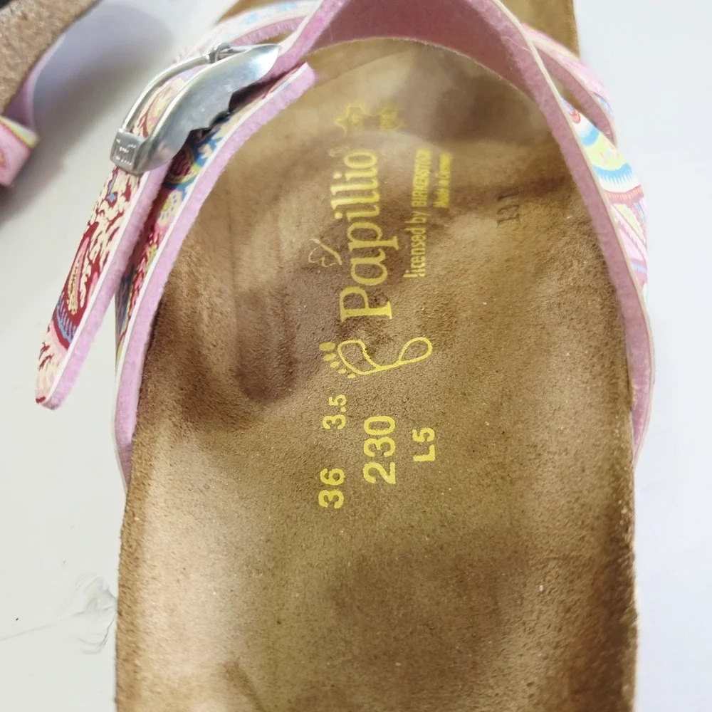 PAPILLIO by BIRKENSTOCK Sandals Slide GIZEH Peacock brown Size 5/ EU 36